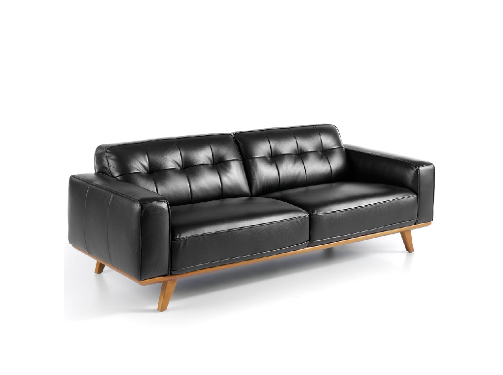 3-Sitzer-Sofa mit getuftetem Leder bezogen