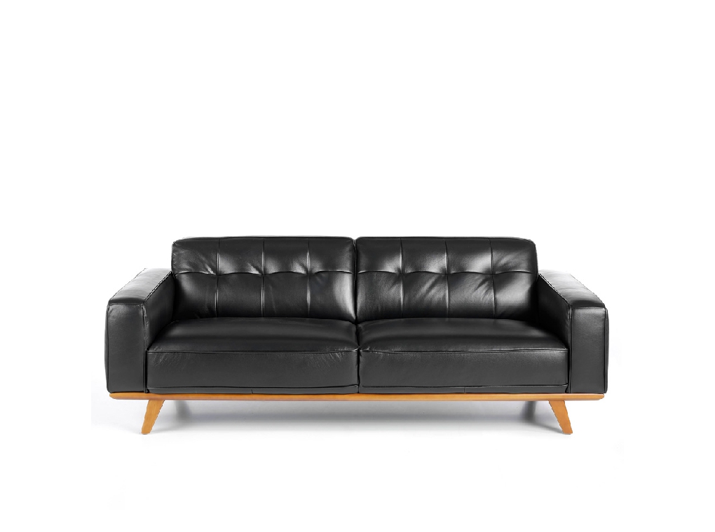 3-Sitzer-Sofa mit getuftetem Leder bezogen