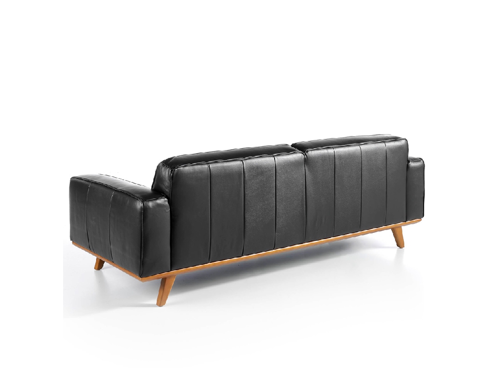 3-Sitzer-Sofa mit getuftetem Leder bezogen