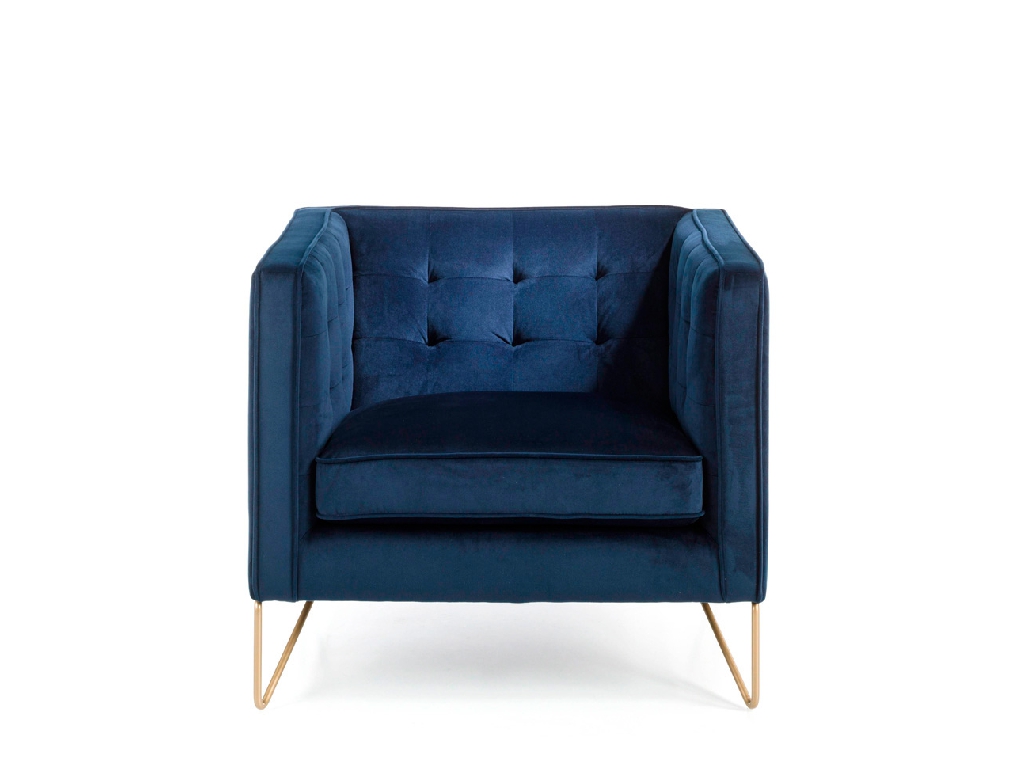 Armchair with stainless steel legs chromed in gold upholstered in velvet effect fabric Armchair with stainless steel legs chromed in gold upholstered in velvet effect fabric