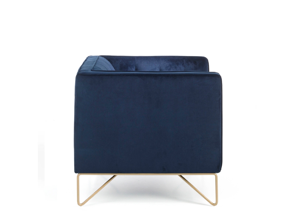 Armchair with stainless steel legs chromed in gold upholstered in velvet effect fabric Armchair with stainless steel legs chromed in gold upholstered in velvet effect fabric