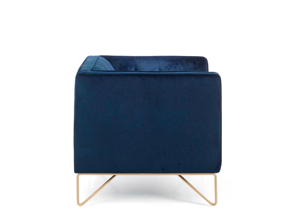 Armchair with stainless steel legs chromed in gold upholstered in velvet effect fabric Armchair with stainless steel legs chromed in gold upholstered in velvet effect fabric