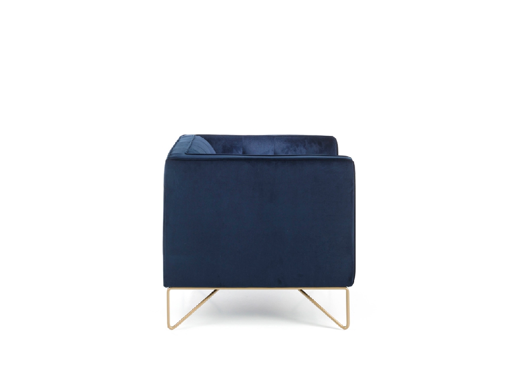 3-seater sofa upholstered in velvet with golden steel legs 3-seater sofa upholstered in velvet with golden steel legs