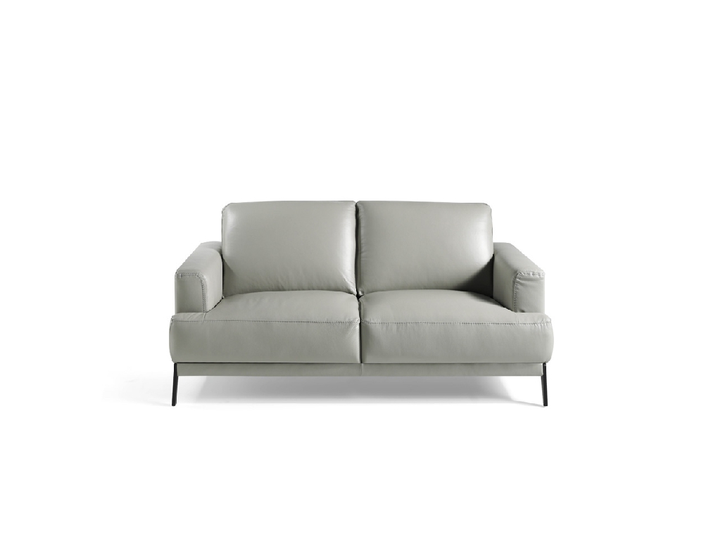 2-seat sofa upholstered in 2mm-thick leather with stainless steel legs 2-seat sofa upholstered in 2mm-thick leather with stainless steel legs