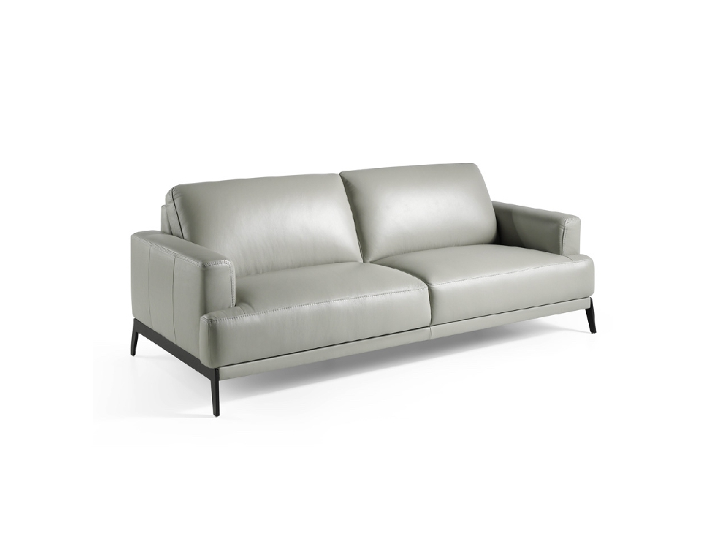 3-seat sofa upholstered leather with stainless steel legs 3-seat sofa upholstered leather with stainless steel legs
