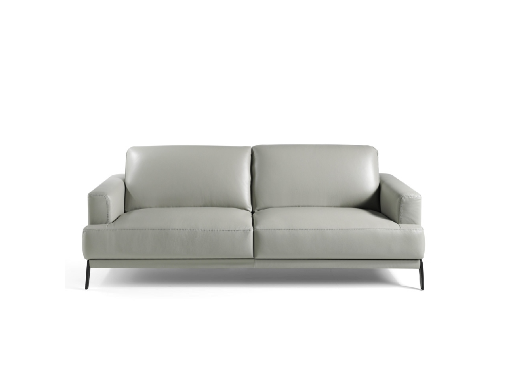 3-seat sofa upholstered leather with stainless steel legs 3-seat sofa upholstered leather with stainless steel legs