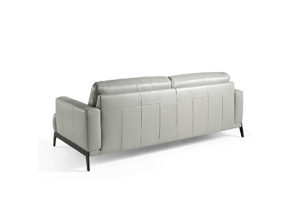 3-seat sofa upholstered leather with stainless steel legs 3-seat sofa upholstered leather with stainless steel legs