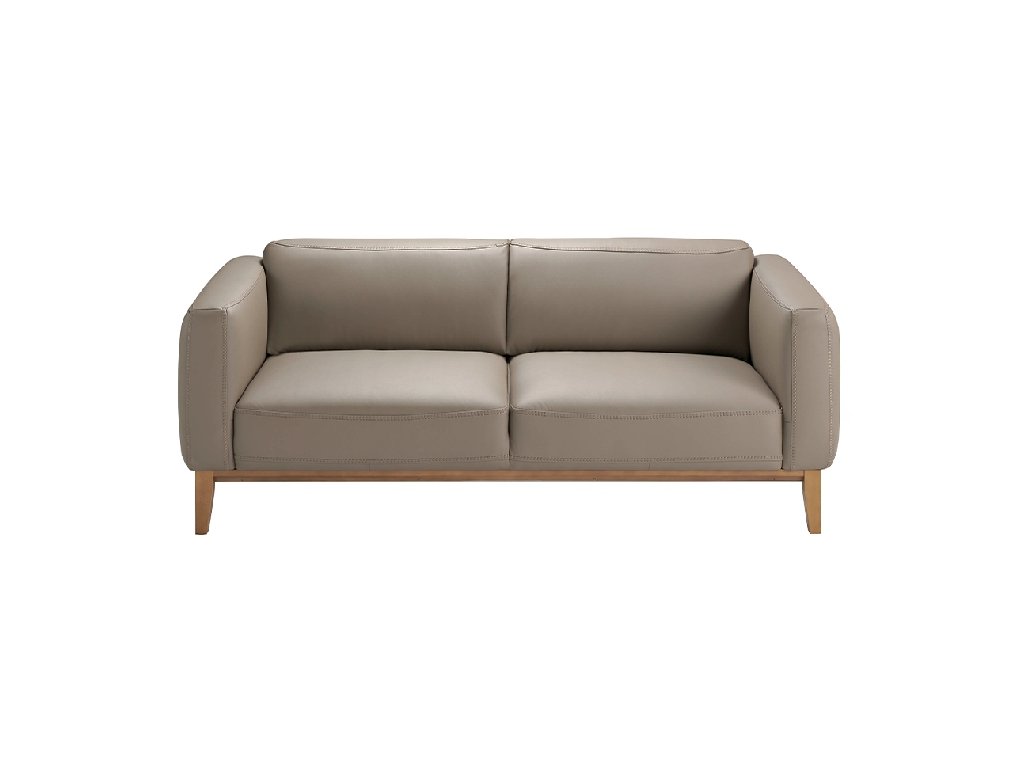 3-seater sofa upholstered in leather with Walnut wood structure