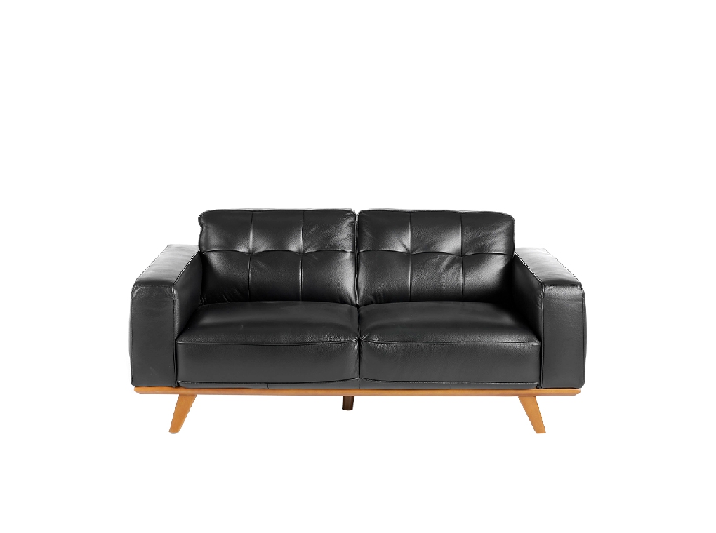 2-Sitzer-Sofa mit getuftetem Leder bezogen