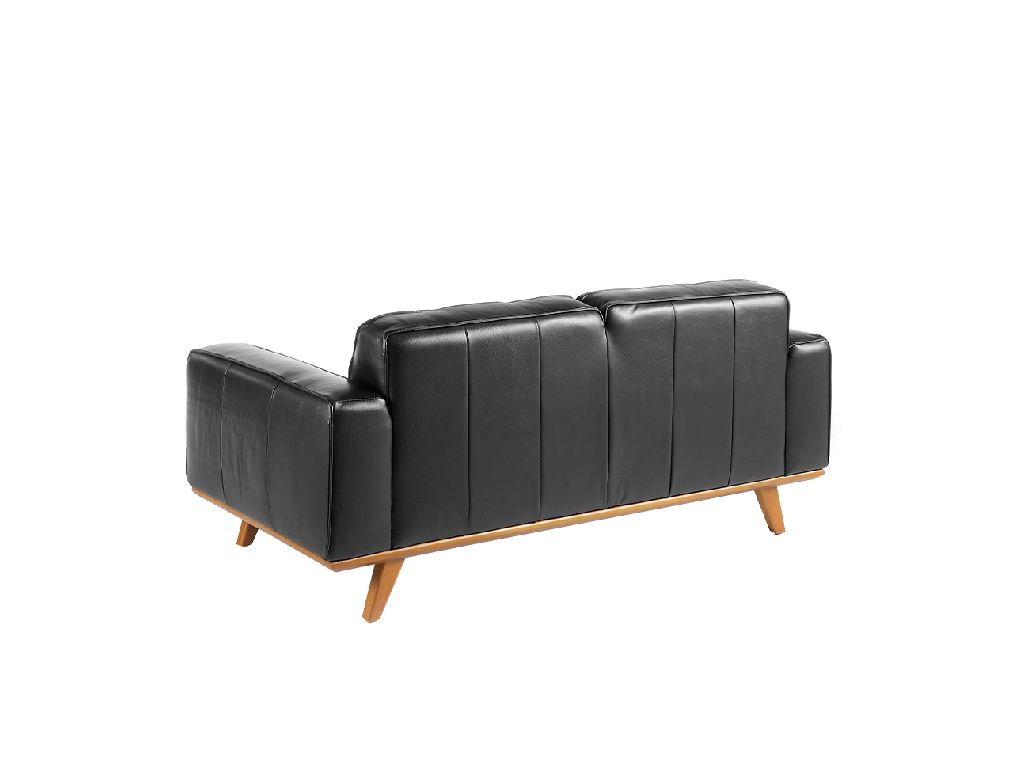 2-Sitzer-Sofa mit getuftetem Leder bezogen