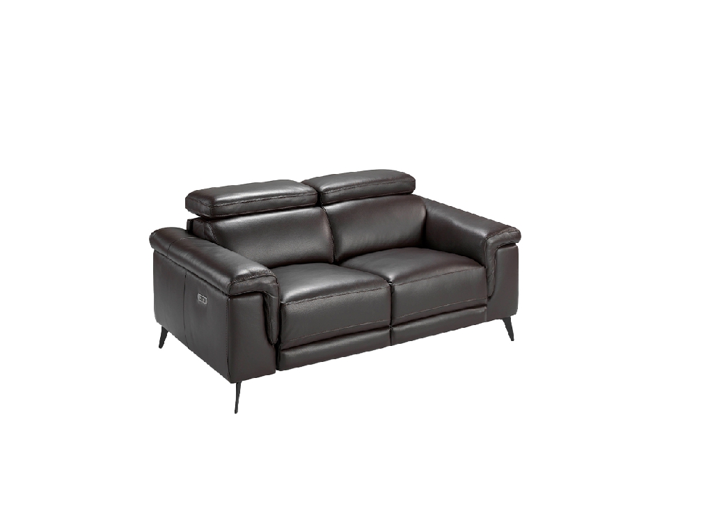 2 seater upholstered leather sofa with relax mechanisms