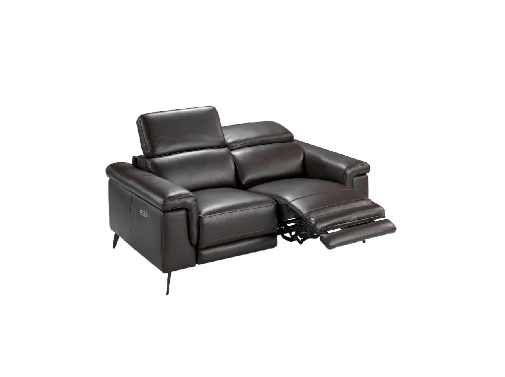 2 seater upholstered leather sofa with relax mechanisms