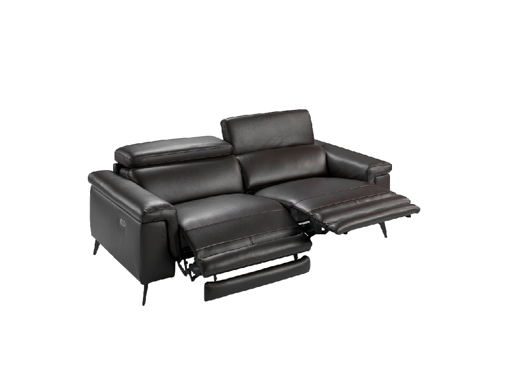 3 seater upholstered leather sofa with relax mechanisms