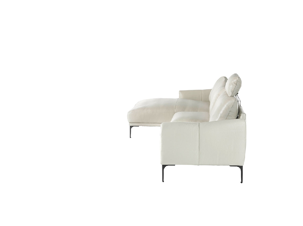 Sofá chaise longue tapizado en piel