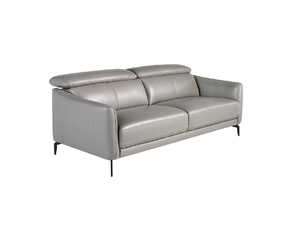 3 seater sofa upholstered in leather with black steel legs 3 seater sofa upholstered in leather with black steel legs