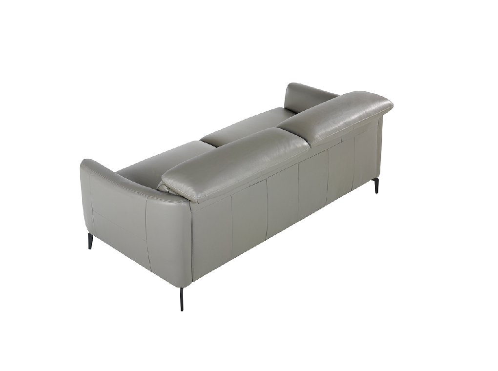 3 seater sofa upholstered in leather with black steel legs 3 seater sofa upholstered in leather with black steel legs