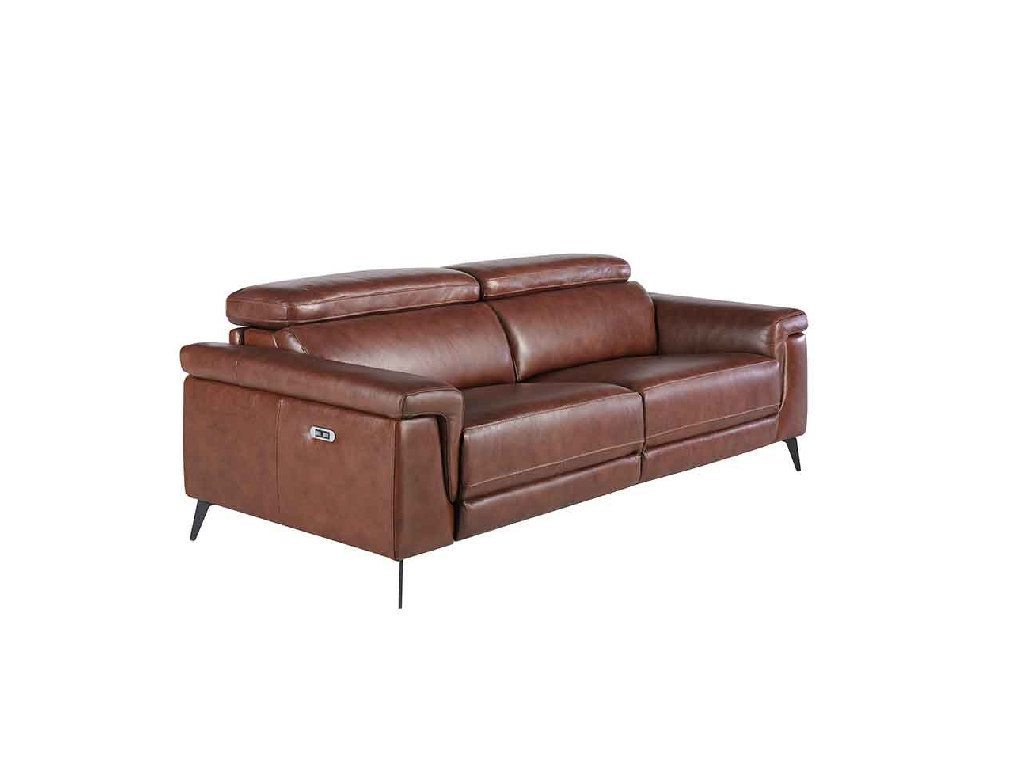 3 seater leather upholstered sofa with relax mechanism