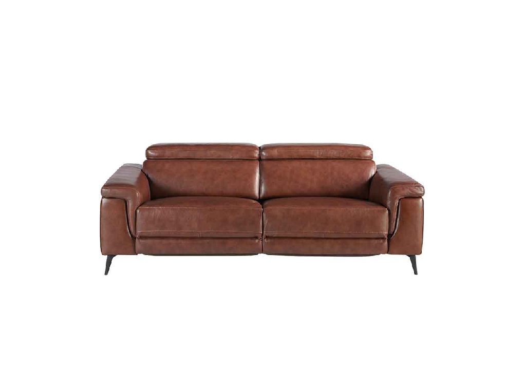 3 seater leather upholstered sofa with relax mechanism