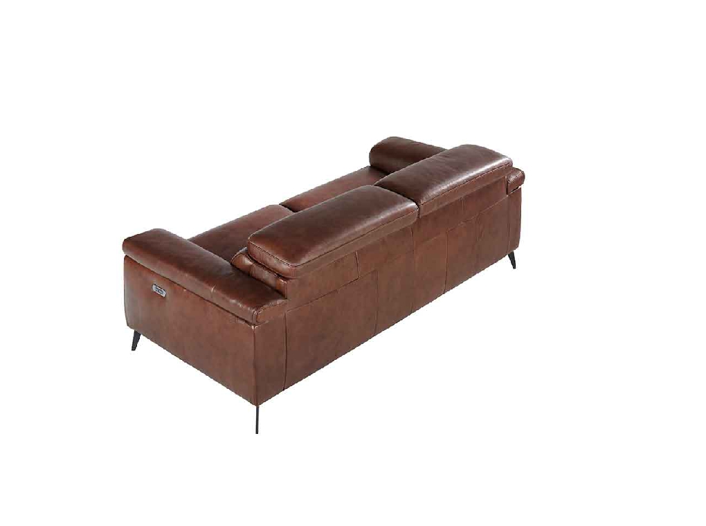 3 seater leather upholstered sofa with relax mechanism