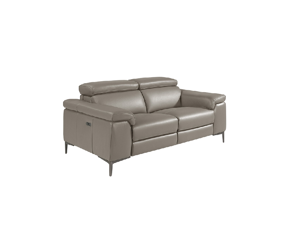 2 seater sofa upholstered in leather with relax mechanism