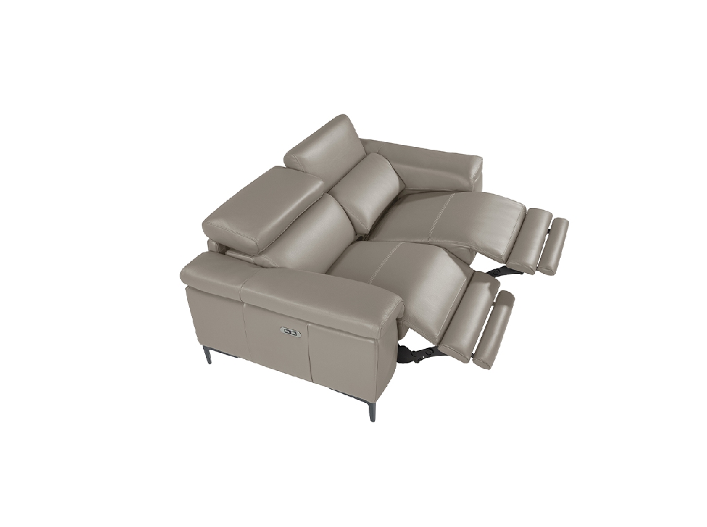 3 seater sofa upholstered in leather with relax mechanism