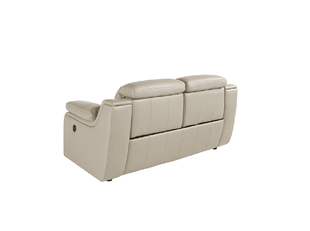 2 seater sofa upholstered in leather with relax mechanism