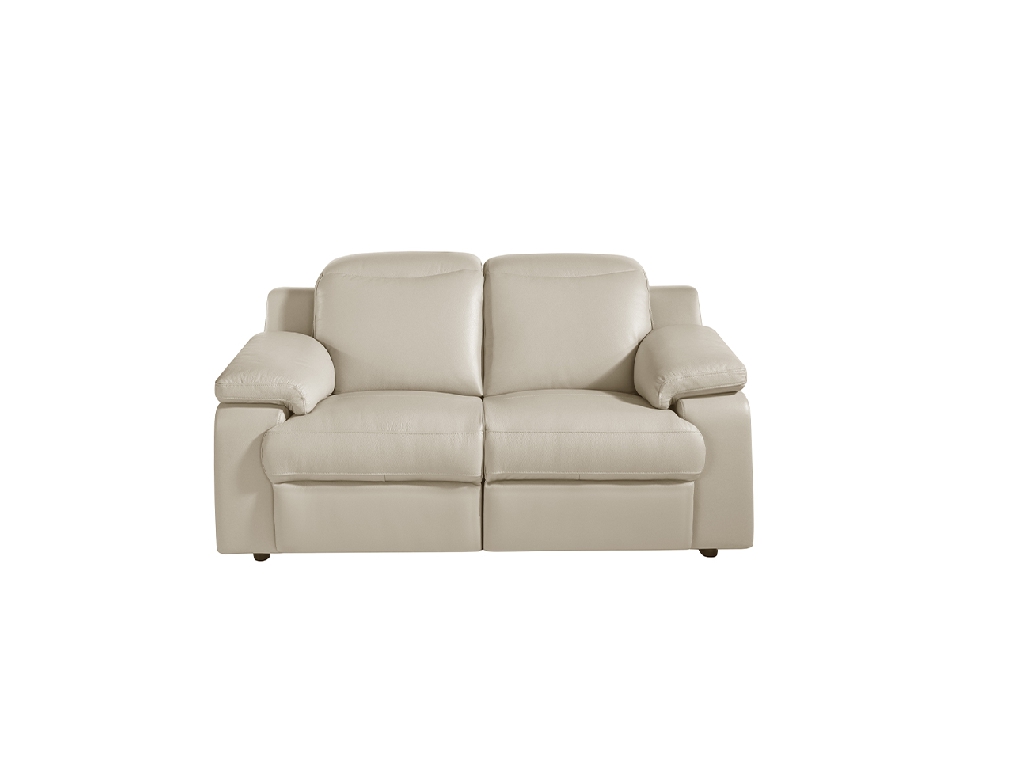 2 seater sofa upholstered in leather with relax mechanism