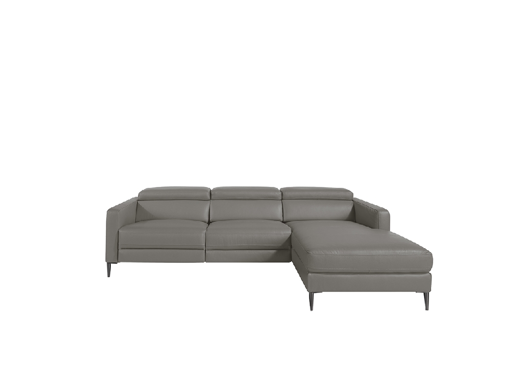 Chaiselongue-Sofa mit Lederbezug und elektrischem Relax-Mechanismus