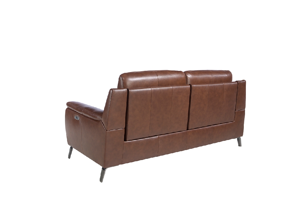 3 seater sofa upholstered in leather with electric relax mechanism