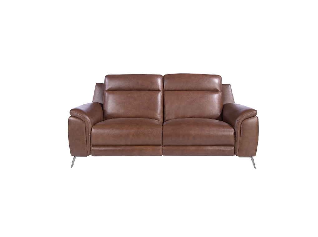 3 seater sofa upholstered in leather with electric relax mechanism