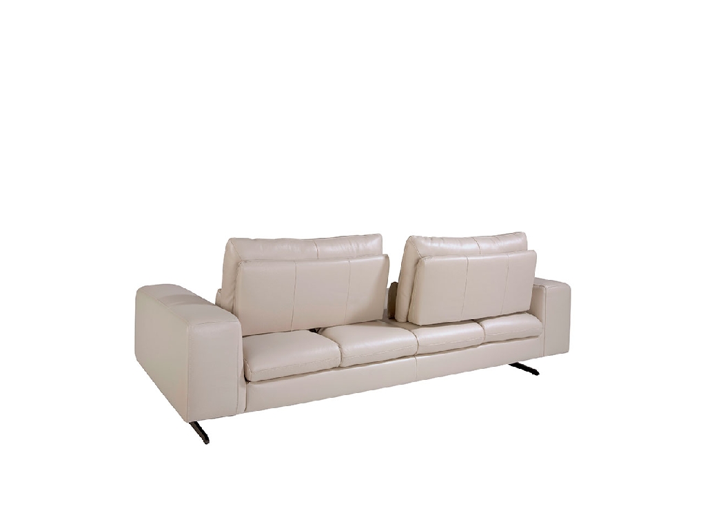 3 seater sofa upholstered in leather Taupe Grey color