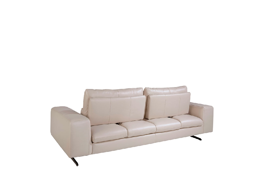 3-Sitzer-Sofa gepolstert in Leder Taupe Grau Farbe