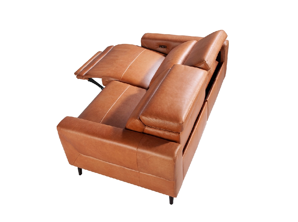 2-Sitzer Ledersofa mit Relax