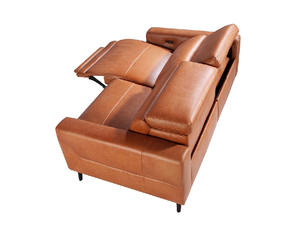 3-Sitzer Ledersofa mit Relax