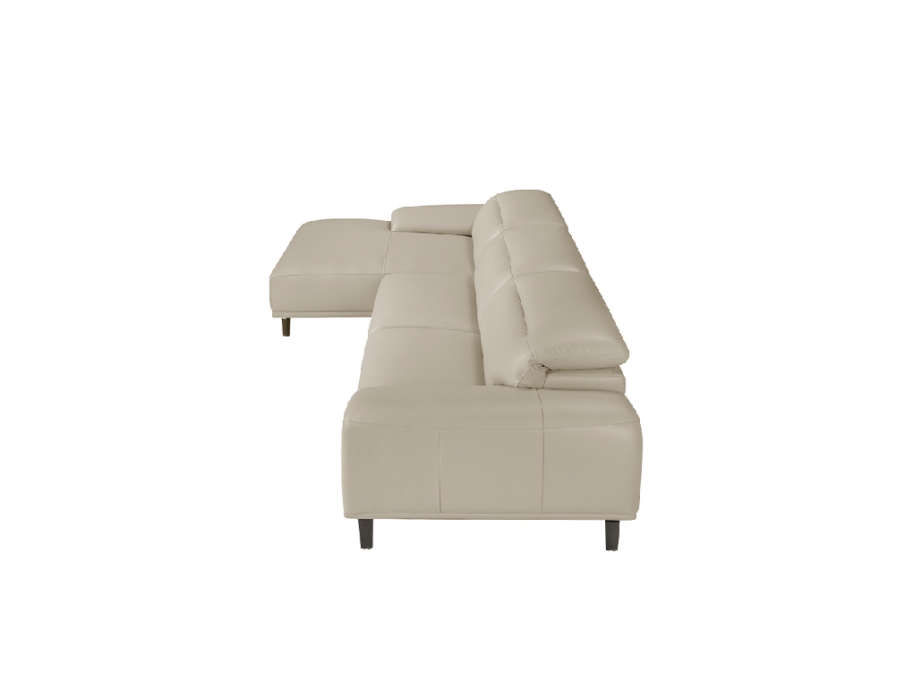 Canapé chaise longue rembourré en cuir avec dossiers articulés