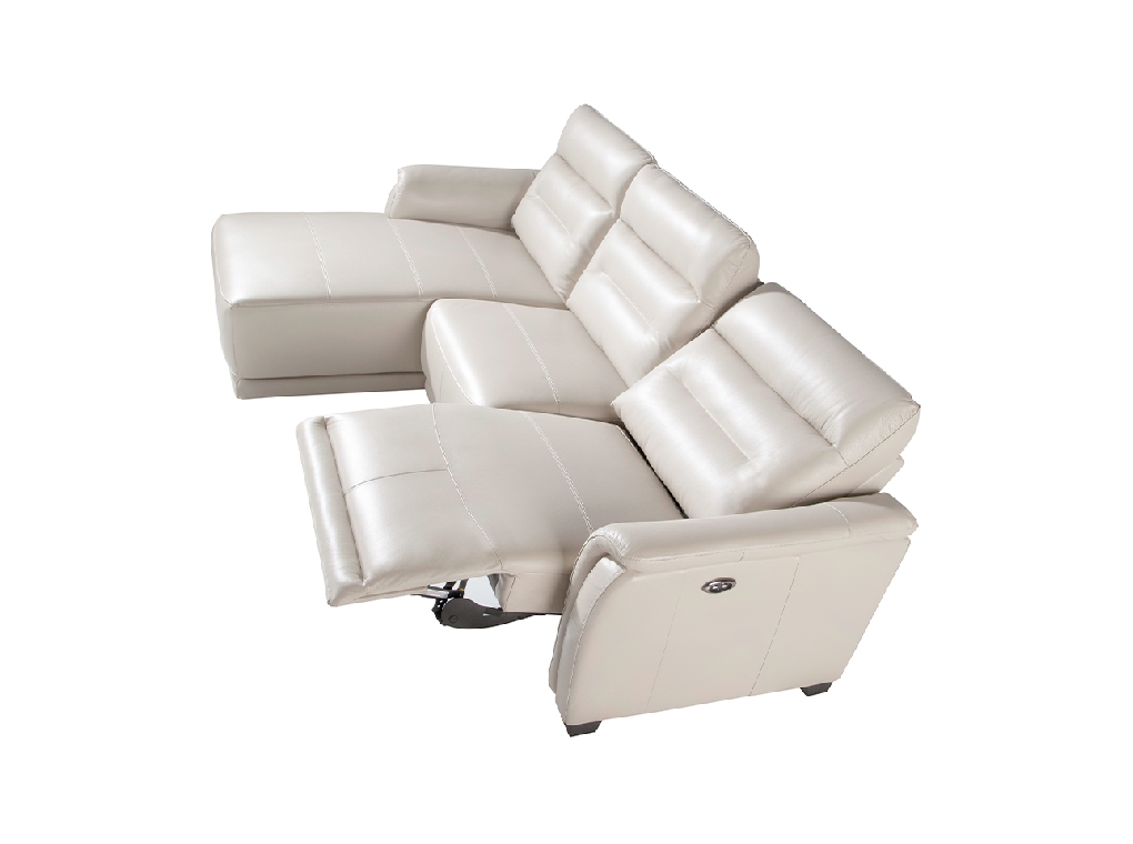 Sofa Chaiselongue mit Lederbezug und Relax-Mechanismus