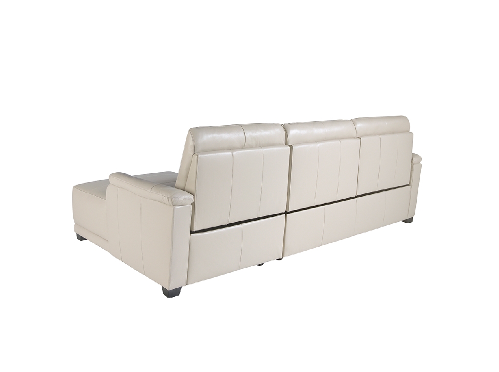 Sofa chaise longue upholstered in leather and relax mechanism