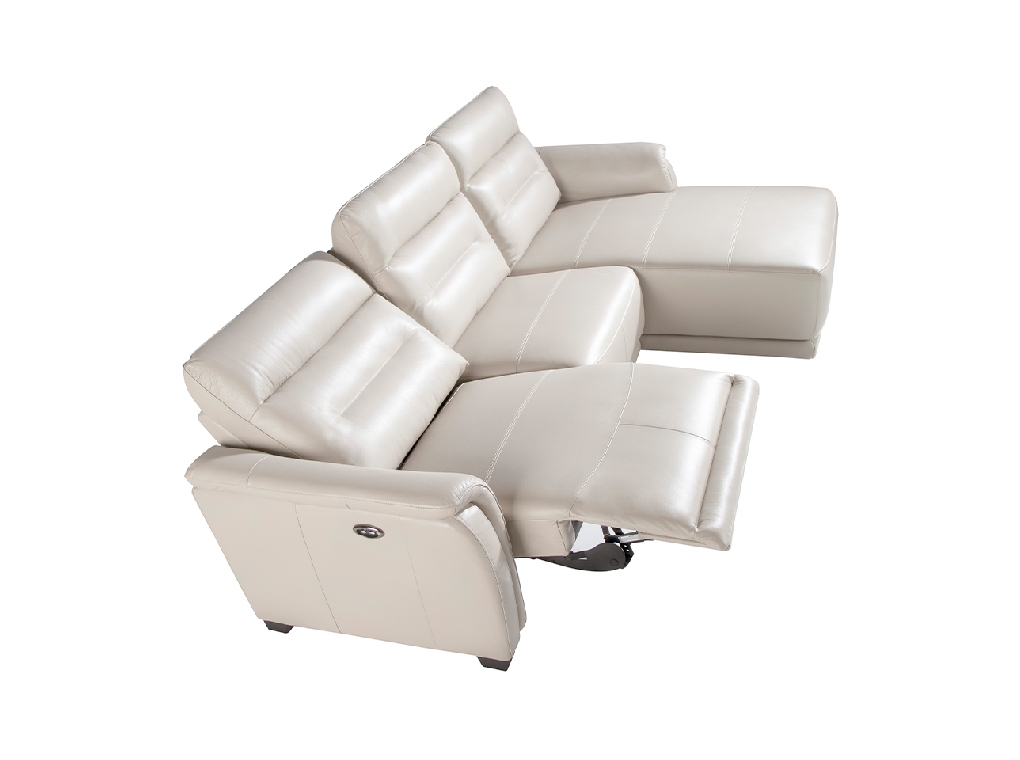 Sofa Chaiselongue mit Lederbezug und Relax-Mechanismus