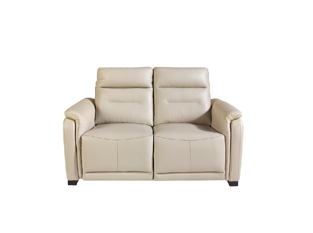 2-Sitzer-Sofa, gepolstert mit grauem Leder und Relax-Mechanismen