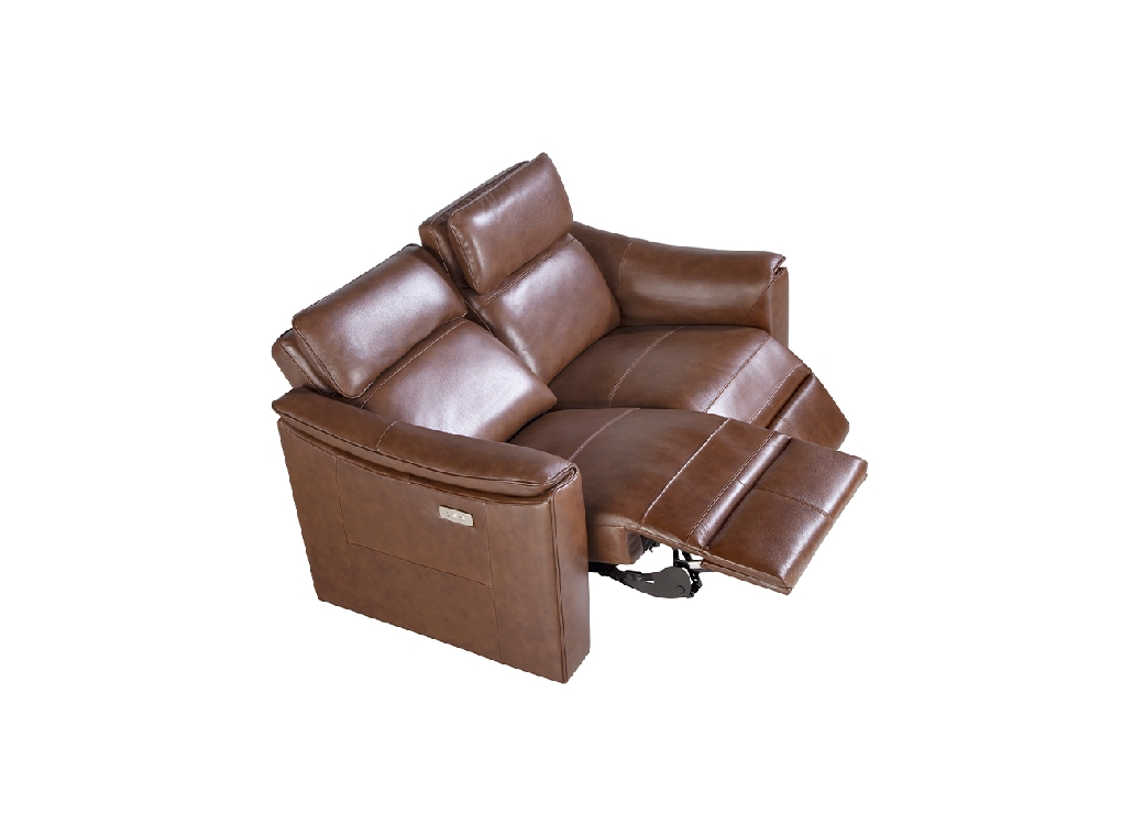 2-Sitzer Sofa in braunem Leder mit Relax