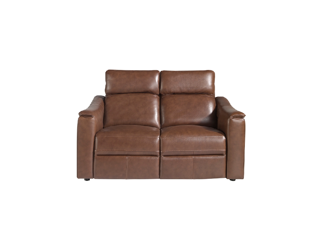 2-Sitzer Sofa in braunem Leder mit Relax