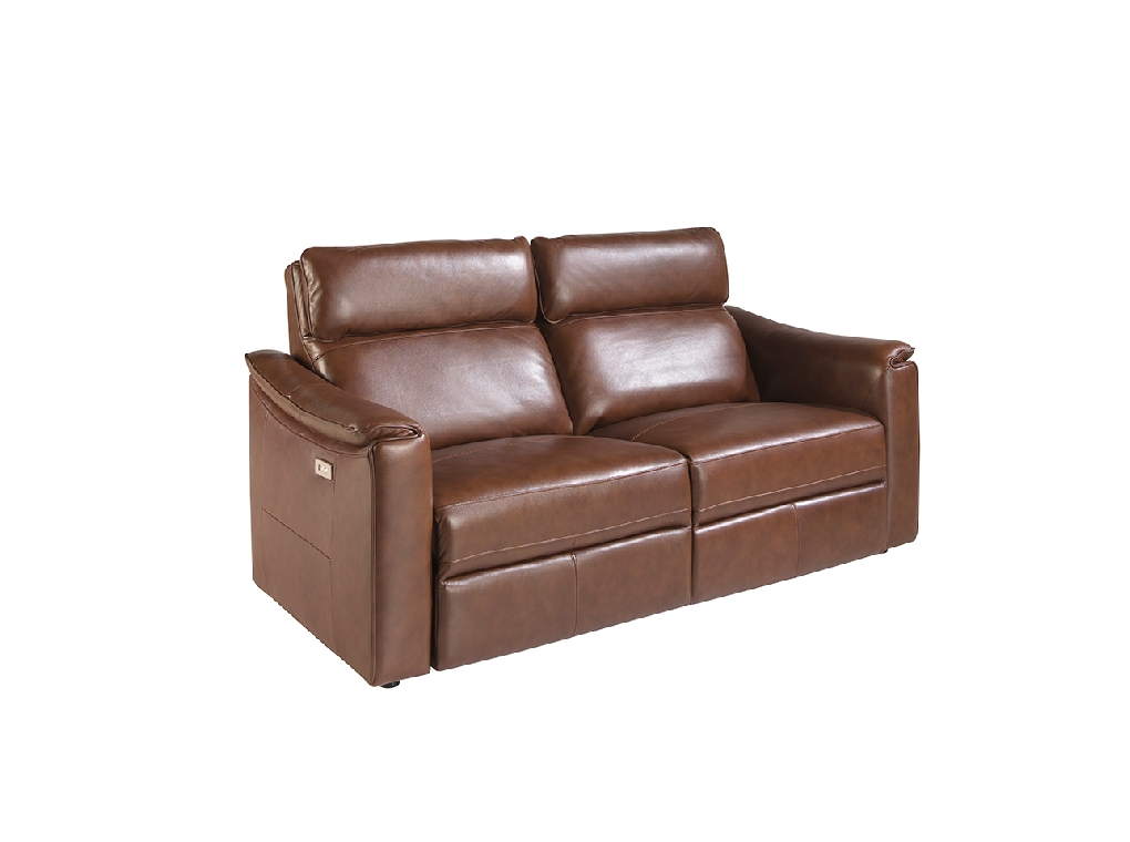 3 seater sofa in brown leather with relax