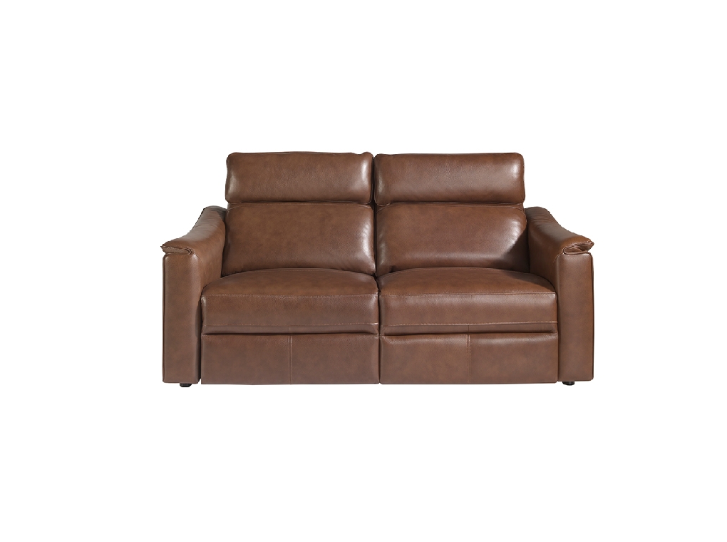 3 seater sofa in brown leather with relax