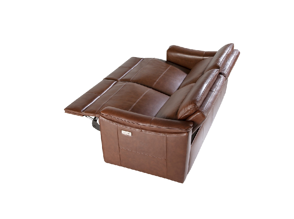 3 seater sofa in brown leather with relax