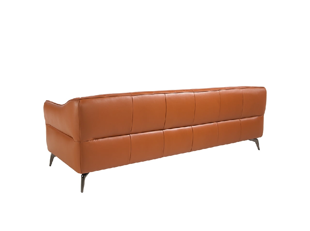 3 seater tufted sofa upholstered in leather
