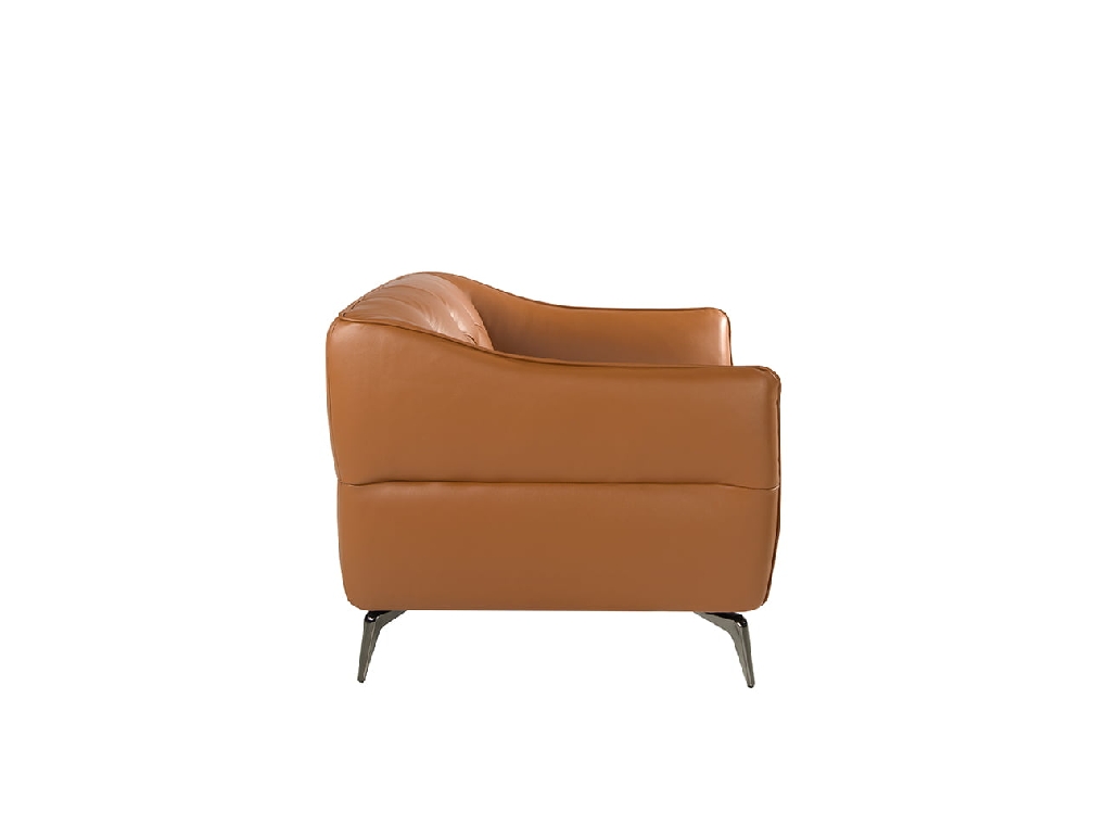 3 seater tufted sofa upholstered in leather