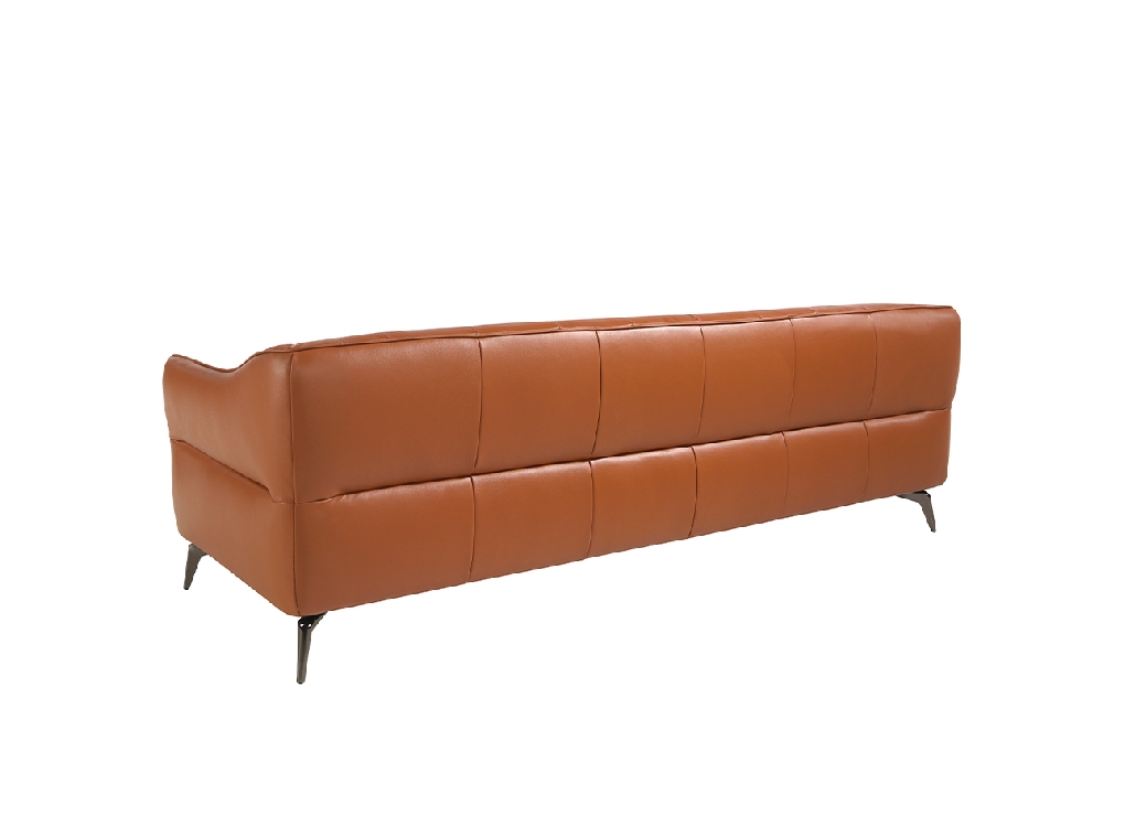 3 seater tufted sofa upholstered in leather