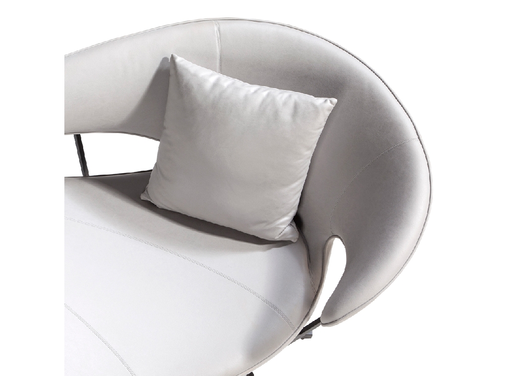 Sofa upholstered in blue eco-leather and black steel