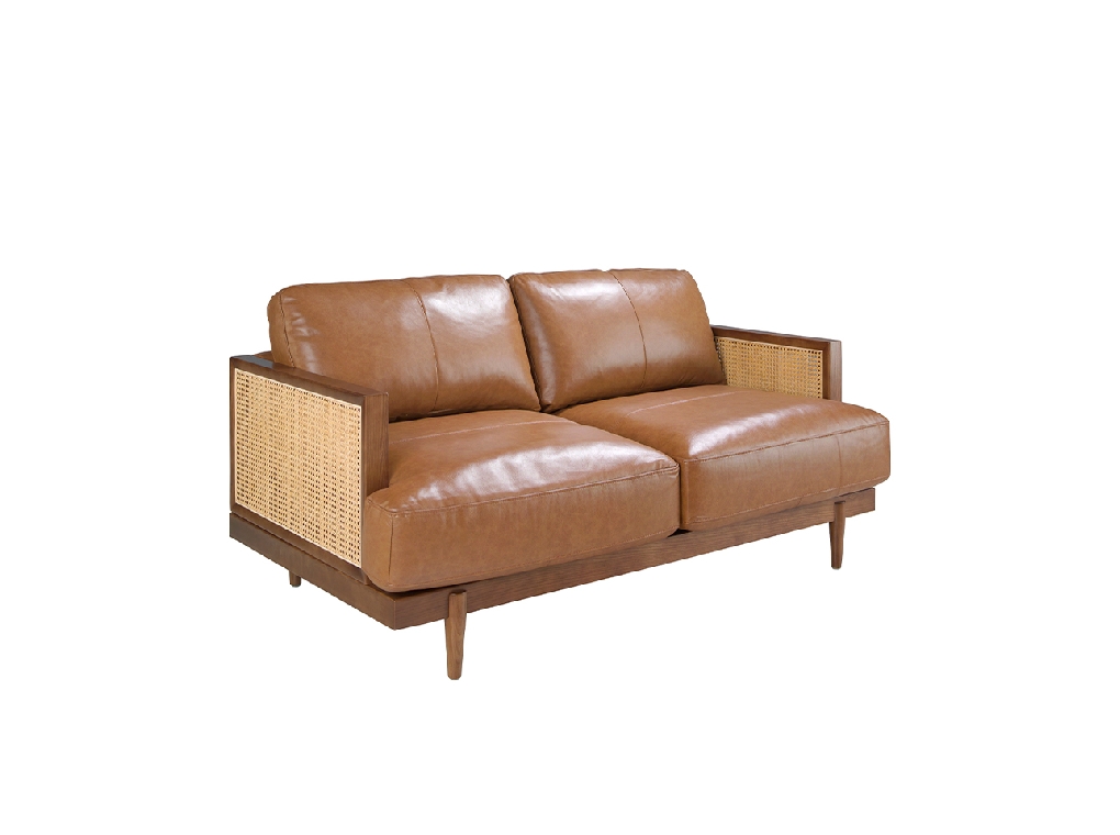 2-Sitzer-Sofa aus braunem Leder