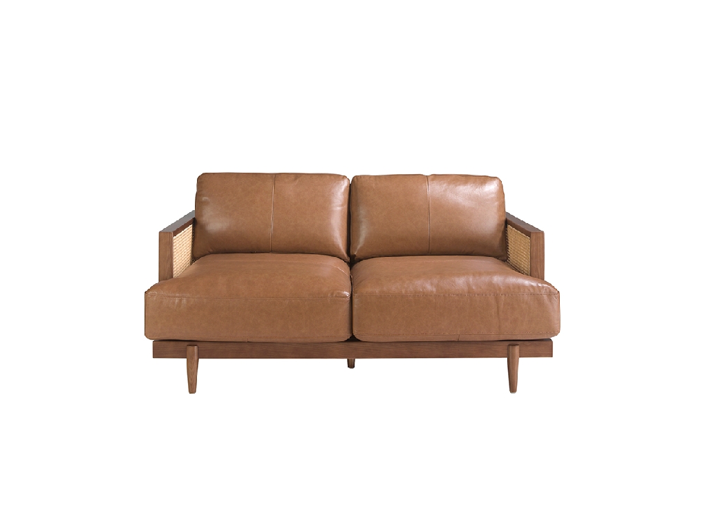 2-Sitzer-Sofa aus braunem Leder